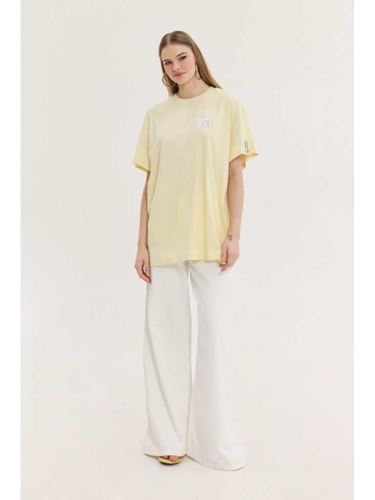 T-shirt cheetah yellow clouds