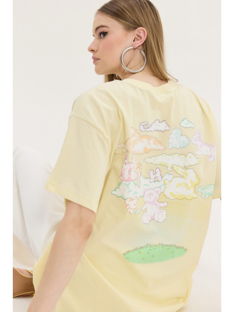 T-shirt&nbsp;cheetah&nbsp;yellow&nbsp;clouds