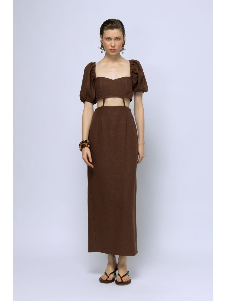 Φόρεμα panama brown