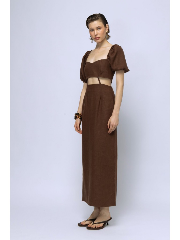 Φόρεμα panama brown