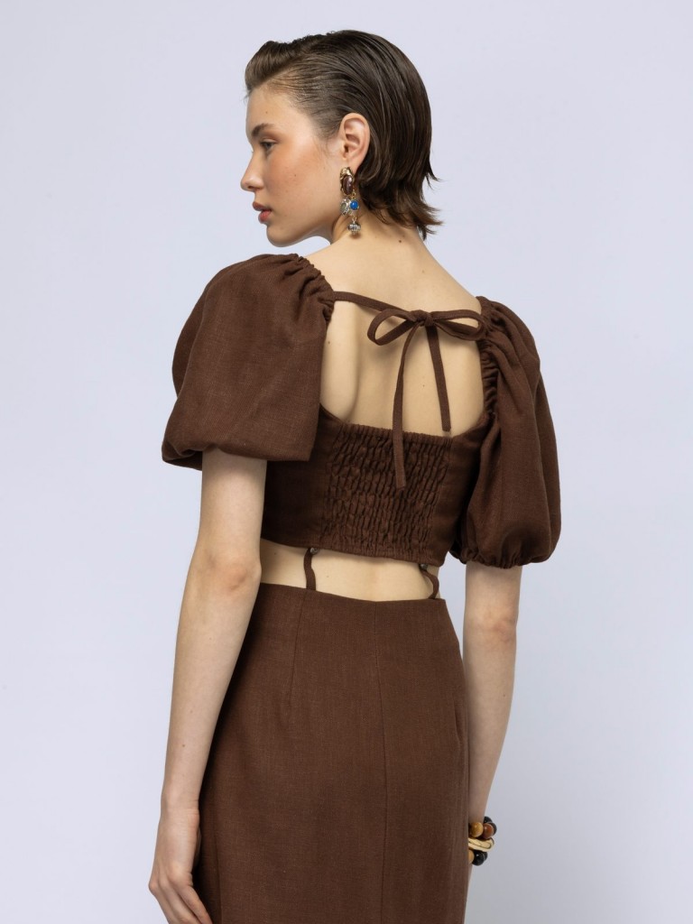 Φόρεμα panama brown