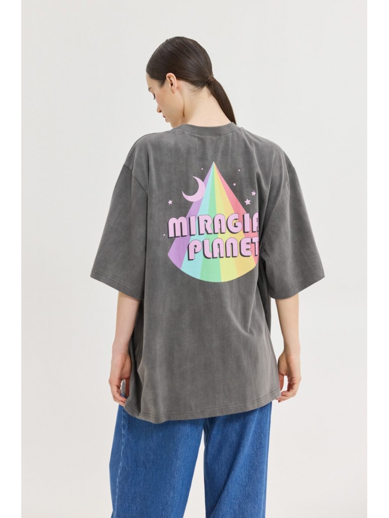 T-shirt darkgrey rainbow floyd