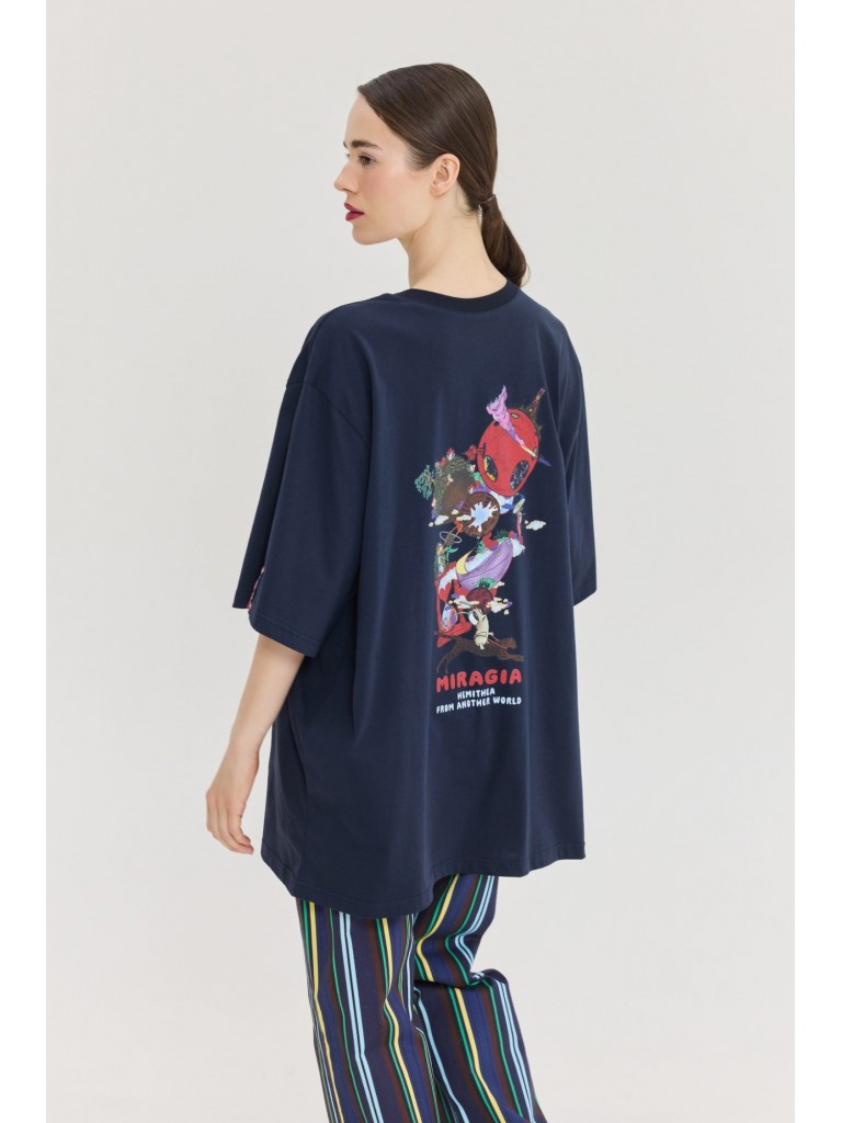 T-shirt cheetah blue miragio
