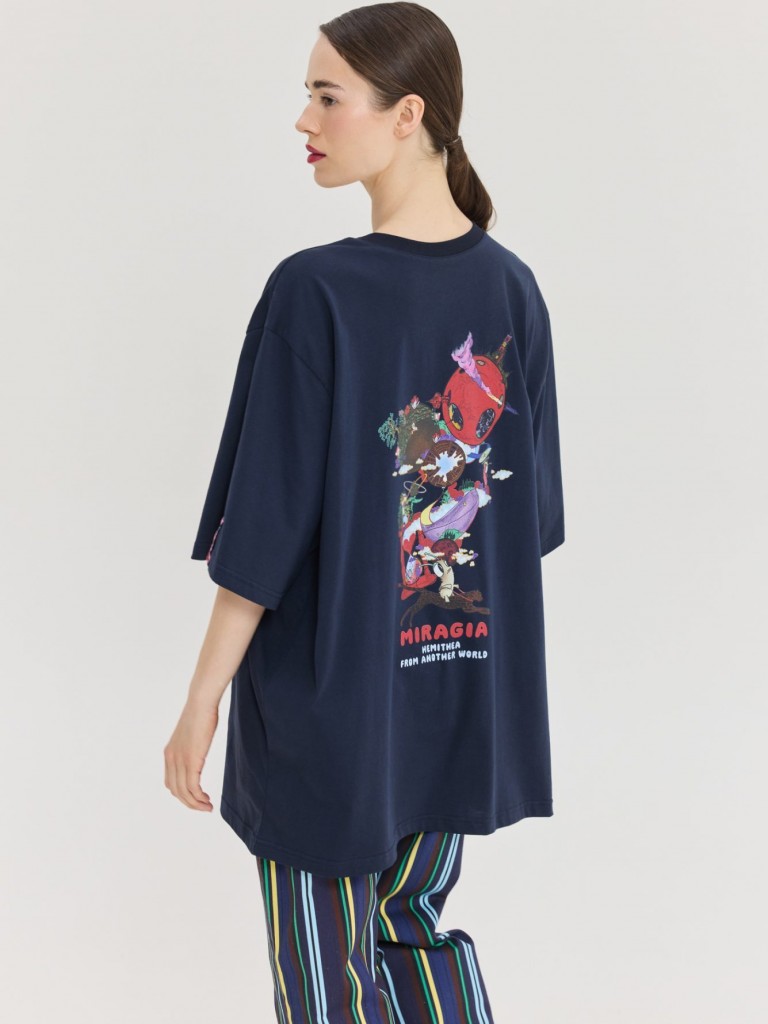 T-shirt cheetah blue miragio