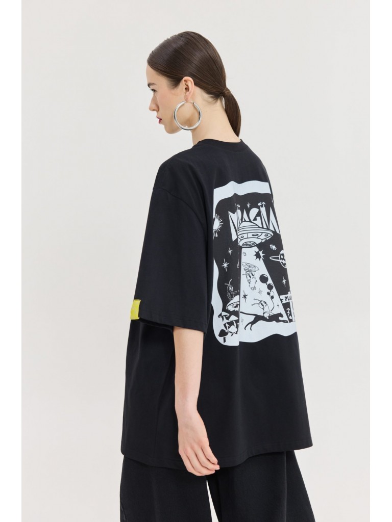 T-shirt cheetah black space