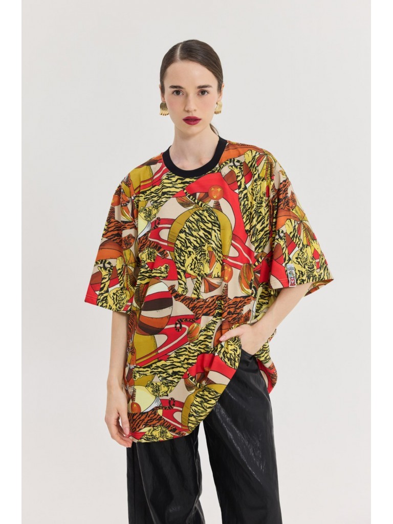 T-shirt cheetah liono red