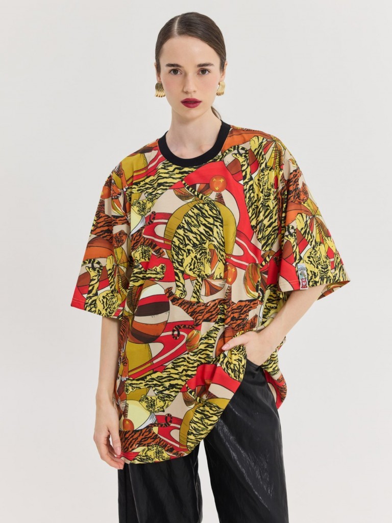 T-shirt&nbsp;cheetah&nbsp;liono&nbsp;red